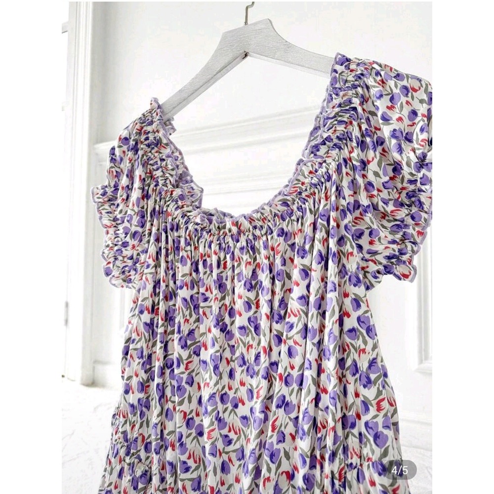 Women's Festival Off Shoulder Floral Romper Sz 2XL Plus Hippie Boho Beach Travel - Picture 2 of 9